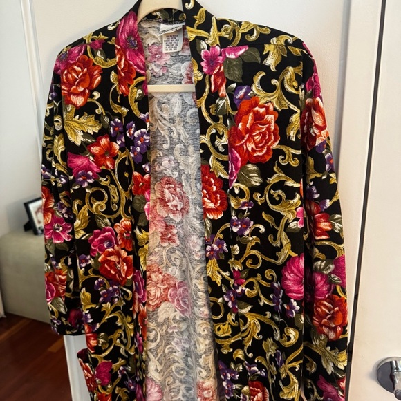 TOUCHE LA floral 90s vintage kimono blazer - Picture 2 of 5